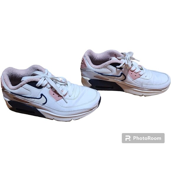 Nike Air Max 90 LTR SE White Pink Glaze Sneakers Size 6Y - Picture 3 of 8